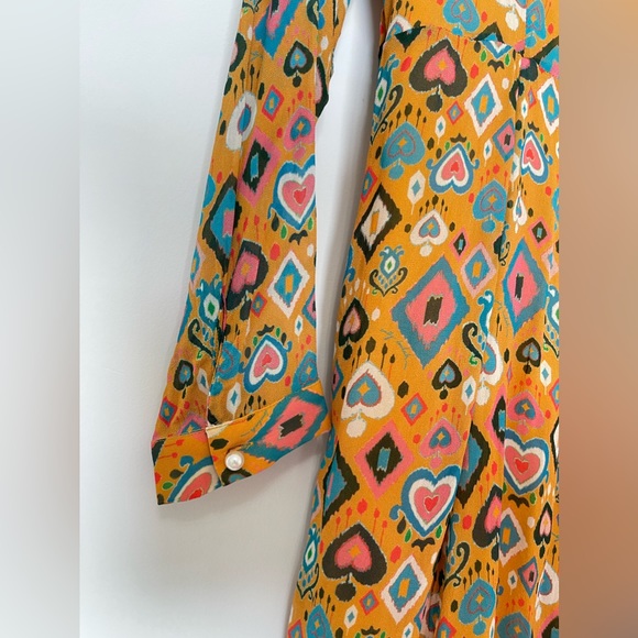 Emily Lovelock • Shirt Dress • 70s Retro Ikat • Maximalist Art Funky Preppy Fun - Picture 7 of 15